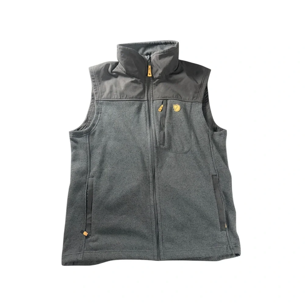 Fjallraven Buck Fleece Vest Mens XL Dark Grey Heather G-1000 F81727 Outdoor Zip